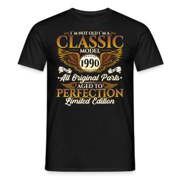 Born in 1990 32nd birthday gift Men's Fun - Men's T-Shirt - black - Front - AI Model Male 178 light (178cm)