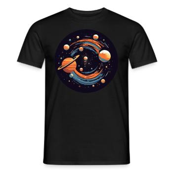universe solar system planets - Men's T-Shirt - black - Front - AI Model Male 178 light (178cm)