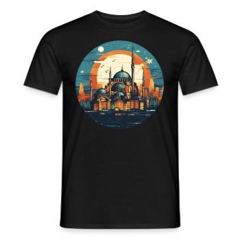 Mosquées d’Istanbul Patrimoine culturel Turquie - T-shirt homme - noir - Devant - AI Model Male 178 light (178cm)