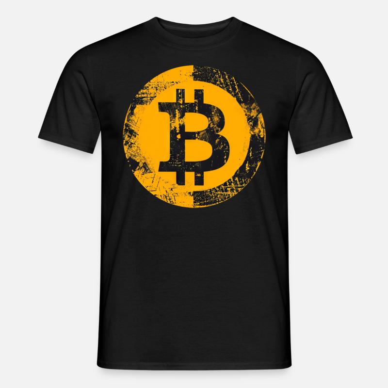 Bitcoin Grunge Digitales Gold - Männer T-Shirt - Schwarz