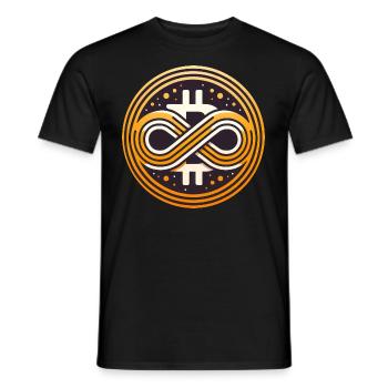Bitcoin Symbol Unendlicher Wert 21 Millionen - Männer T-Shirt - Schwarz - Vorne - AI Model Male 178 light (178cm)