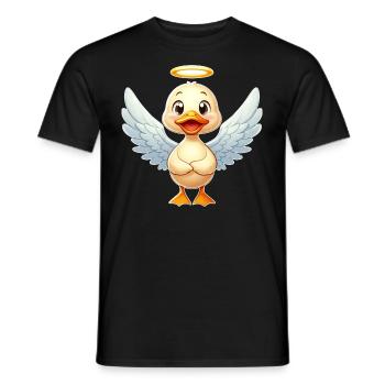 Süße Ente Erpel Engel Heiligenschein - Männer T-Shirt - Schwarz - Vorne - AI Model Male 178 light (178cm)