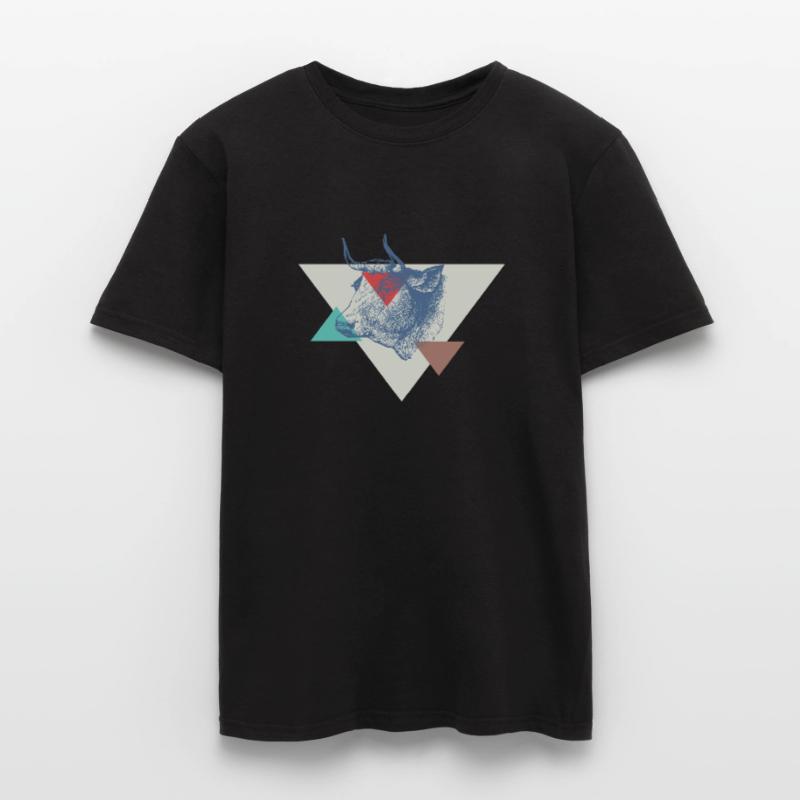 Conception de triangle de vache T-shirt homme