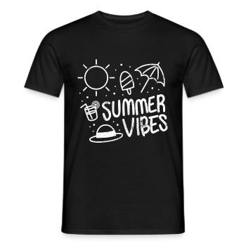 SOMMER AUSSTRAHLUNG EIS STIEL SONNE SCHIRM SPRUCH - Männer T-Shirt - Schwarz - Vorne - AI Model Male 178 light (178cm)