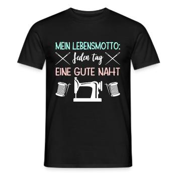 Mein Lebensmotto: Jeden tag Eine Gute Naht - Männer T-Shirt - Schwarz - Vorne - AI Model Male 178 light (178cm)