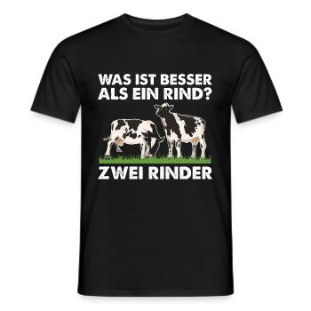 Was ist besser als ein Rind? Zwei Rinder - Männer T-Shirt - Schwarz - Vorne - AI Model Male 178 light (178cm)