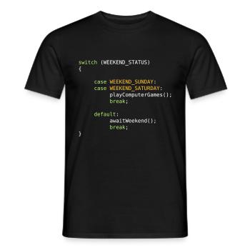JAVA CODE - SWITCH - GAMING ON WEEKENDS - Männer T-Shirt - Schwarz - Vorne - AI Model Male 178 light (178cm)