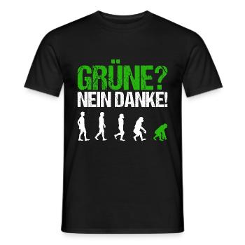 Grüne nein danke Spruch Geschenk - Männer T-Shirt - Schwarz - Vorne - AI Model Male 178 light (178cm)