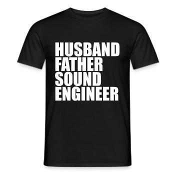 Ingénieur du son Tontechniker - T-shirt homme - noir - Devant - AI Model Male 178 light (178cm)