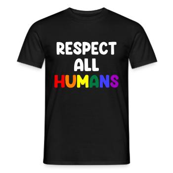 Respect All Humans - Men's T-Shirt - black - Front - AI Model Male 178 light (178cm)