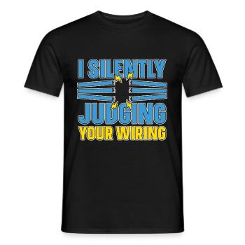 Électricien Ingénieur électricien Technicien en électronique - T-shirt homme - noir - Devant - AI Model Male 178 light (178cm)
