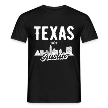 Austin Texas Skyline Geschenk - Männer T-Shirt - Schwarz - Vorne - AI Model Male 178 light (178cm)