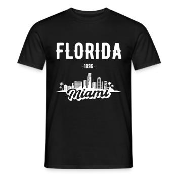 Cadeau Skyline de Miami en Floride - T-shirt homme - noir - Devant - AI Model Male 178 light (178cm)