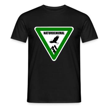 Naturdenkmal, Schild, Natur, Urgestein, Natur - Männer T-Shirt - Schwarz - Vorne - AI Model Male 178 light (178cm)