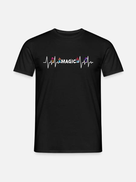 Magic Mushroom Psychedelic Heartbeat Mushroom - Men's T-Shirt - black