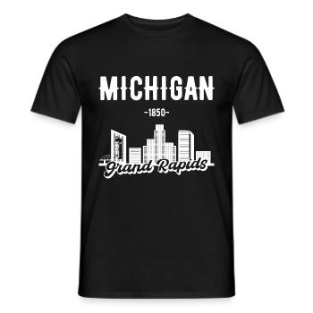 Cadeau Skyline de Grand Rapids Michigan - T-shirt homme - noir - Devant - AI Model Male 178 light (178cm)