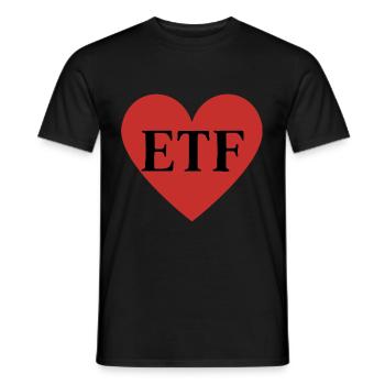 ETF Herz - Männer T-Shirt - Schwarz - Vorne - AI Model Male 178 light (178cm)