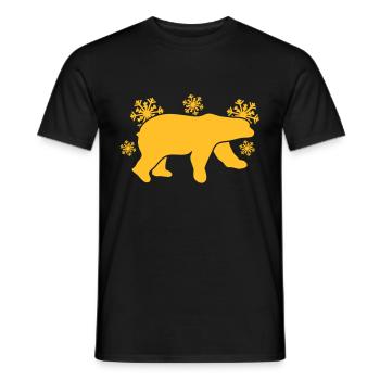Eisbär mit Winter Schneeflocken - Männer T-Shirt - Schwarz - Vorne - AI Model Male 178 light (178cm)