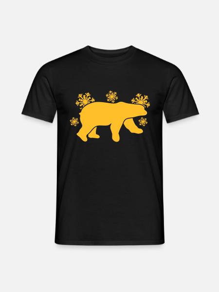 ours polaire avec des flocons de neige de la - T-shirt homme - noir
