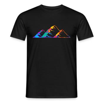 Mountains Mountain Silhouette Mountaineering Hike - Men's T-Shirt - black - Front - AI Model Male 178 light (178cm)