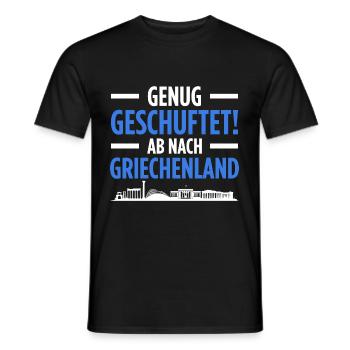Genug Geschuftet Ab Nach Griechenland Geschenk - Männer T-Shirt - Schwarz - Vorne - AI Model Male 178 light (178cm)