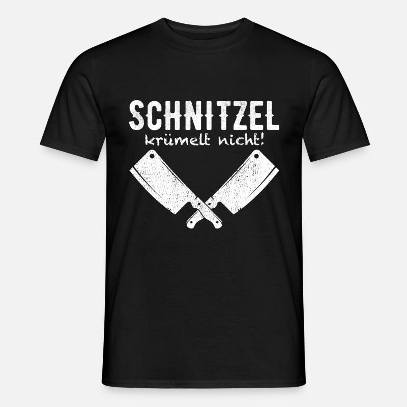 anti vegan Schnitzel Fleisch Geschenk - Männer T-Shirt - Schwarz