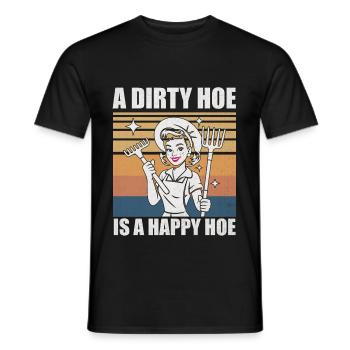 Dirty And Happy Funny Retro Gardening Quote - Men's T-Shirt - black - Front - AI Model Male 178 light (178cm)