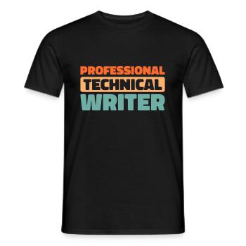 Rédactrice technique - T-shirt homme - noir - Devant - AI Model Male 178 light (178cm)