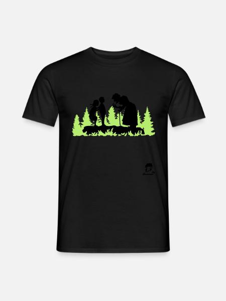 Hänsel und Gretel im Hexenwald - Männer T-Shirt - Schwarz