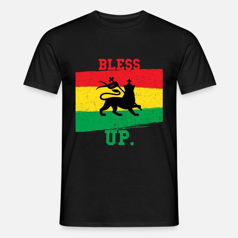 Bless up Geschenkidee Rasta - Männer T-Shirt - Schwarz