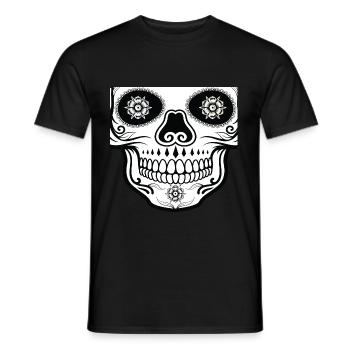 Crâne de mort mexicain Protection buccale - T-shirt homme - noir - Devant - AI Model Male 178 light (178cm)