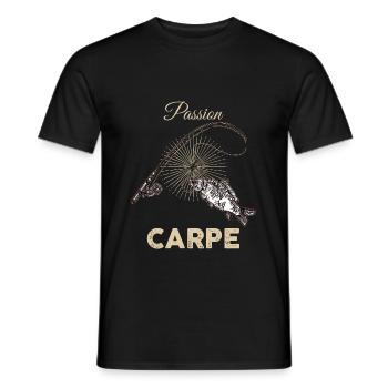 Poisson carpe Pêche - T-shirt homme - noir - Devant - AI Model Male 178 light (178cm)