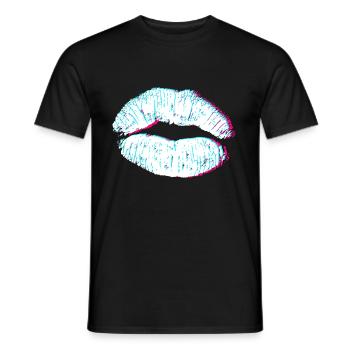 Lips 3D Kiss - Men's T-Shirt - black - Front - AI Model Male 178 light (178cm)
