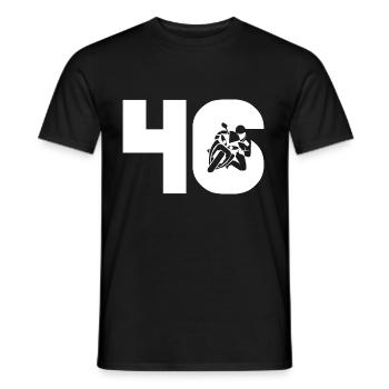 Motorsport Startnummer 46 Motorrad - Männer T-Shirt - Schwarz - Vorne - AI Model Male 178 light (178cm)