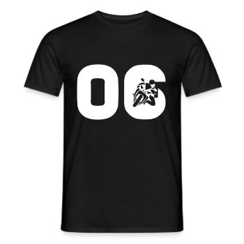 Motorsport Startnummer 6 Motorrad - Männer T-Shirt - Schwarz - Vorne - AI Model Male 178 light (178cm)