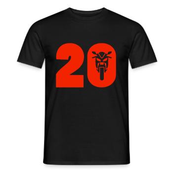 Motorcycle car number 20 - Men's T-Shirt - black - Front - AI Model Male 178 light (178cm)