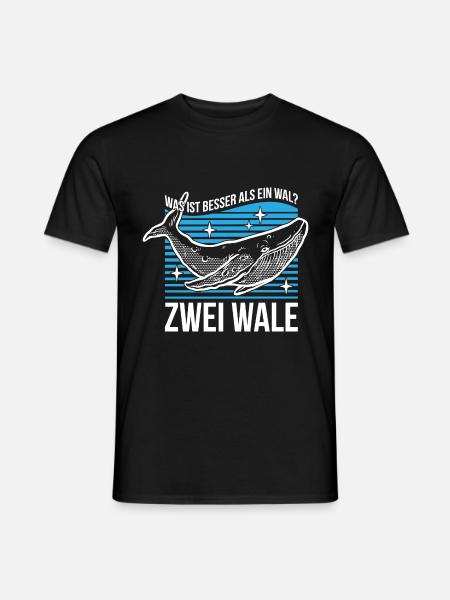Was ist besser als ein Wal? Zwei Wale - Männer T-Shirt - Schwarz