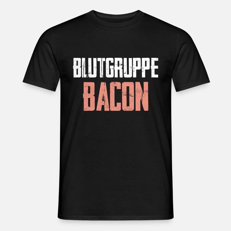 Blutgruppe Bacon - Männer T-Shirt - Schwarz