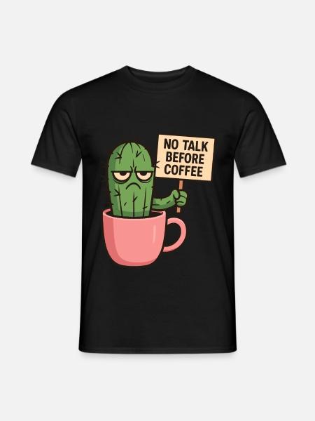Grummel-Kaktus vor dem ersten Kaffee - Männer T-Shirt - Schwarz