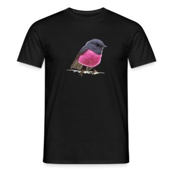 coole Vogel Pink Robin Geschenkidee - Männer T-Shirt - Schwarz - Vorne - AI Model Male 178 light (178cm)