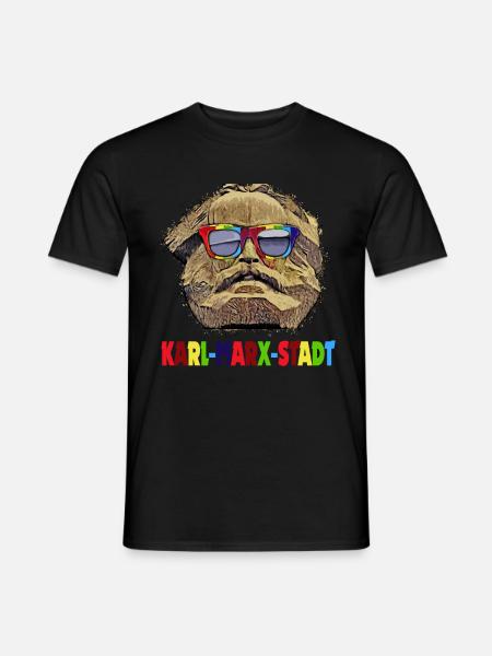 lustiges Chemnitz Karl Marx Stadt Nischel Geschenk - Männer T-Shirt - Schwarz