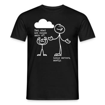 What are clouds made of? Linux servers mostly! - Männer T-Shirt - Schwarz - Vorne - AI Model Male 178 light (178cm)