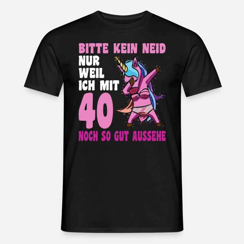 40. Geburtstag 40 Jahre dabbing Einhorn Geschenk - Männer T-Shirt - Schwarz