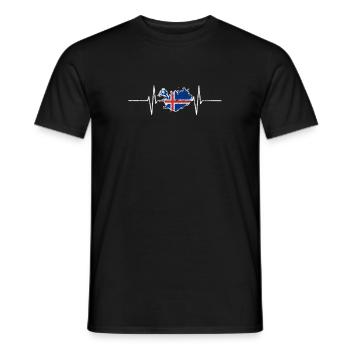 Iceland Heartbeat EKG Heartbeat Vintage Retro - Men's T-Shirt - black - Front - AI Model Male 178 light (178cm)