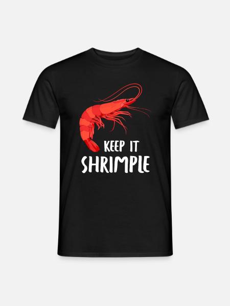 Garnele Shrimp keep it Shrimple Aquarium Garnelen - T-shirt herr - svart