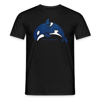 Killer whale protection of species nature protection animal protection - Men's T-Shirt - black - Front - AI Model Male 178 light (178cm)