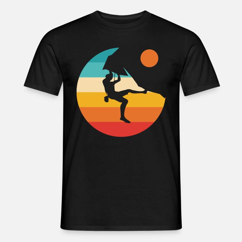 Climbing climbing climber mountain boulder - Men’s T-shirt - black