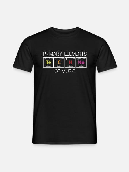 Techno Periodensystem Elemente Rave Techno Music - Männer T-Shirt - Schwarz