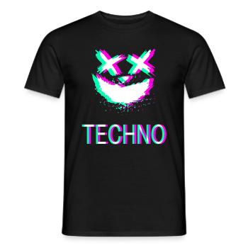Techno Rave Festival Synth Party Emma Glitch - Männer T-Shirt - Schwarz - Vorne - AI Model Male 178 light (178cm)
