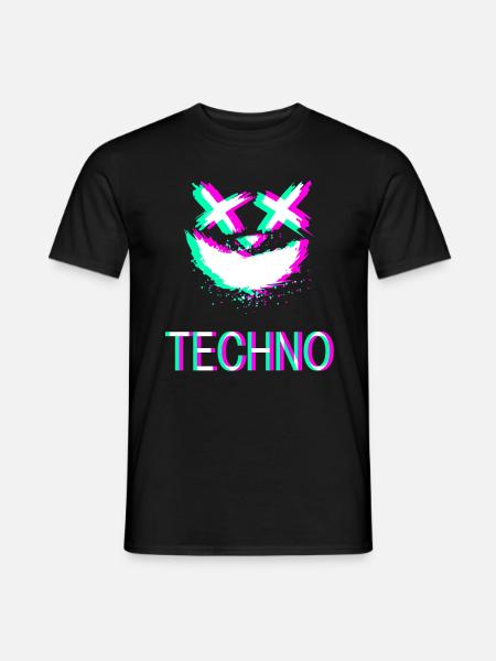 Techno Rave Festival Synth Party Emma Glitch - Mænd T-shirt - sort